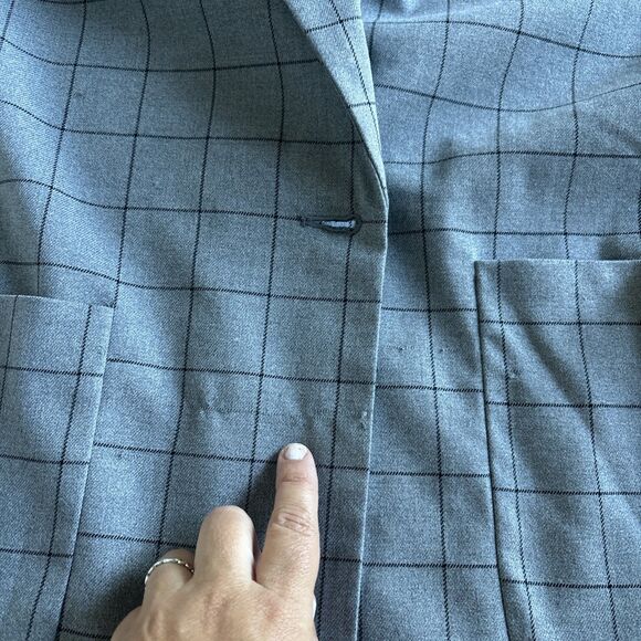 NWT A New Day Long Windowpane Black And Grey One Button Blazer XXL - Picture 11 of 11